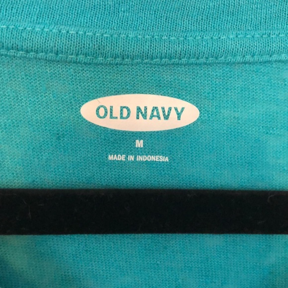 Old Navy | Turquoise Palm Tree Crop Muscle Tee - Picture 7 of 8